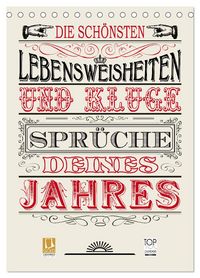 Produktbild: Die sch&ouml;nsten Lebensweisheiten Typo - Kalender (Tischkalender 2026 DIN A5 hoch), CALVENDO Monatskalender