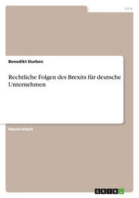 Produktbild: Rechtliche Folgen des Brexits f&uuml;r deutsche Unternehmen