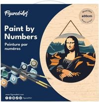 Produktbild: FiguredArt RFA003 - Malen nach Zahlen, Mona Lisa, Holzscheibe (30cm), Malset, Paint by Numbers