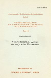 Produktbild: Volkswirtschaftliche Aspekte der sowjetischen Umsatzsteuer.