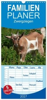 Produktbild: Familienplaner 2027 - Zwergziegen mit 5 Spalten (Wandkalender, 21 x 45 cm) CALVENDO
