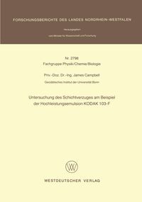 Produktbild: Untersuchung des Schichtverzuges am Beispiel der Hochleistungsemulsion KODAK 103-F