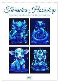 Produktbild: Tierisches Horoskop (Wandkalender 2026 DIN A2 hoch), CALVENDO Monatskalender