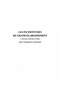 Produktbild: Les incertitudes du grand elargissement