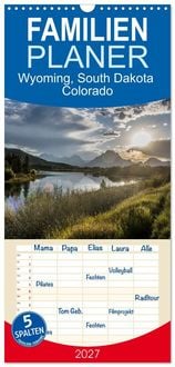 Produktbild: Familienplaner 2027 - Wyoming, South Dakota Colorado mit 5 Spalten (Wandkalender, 21 x 45 cm) CALVENDO