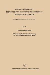 Produktbild: Untersuchung der W&auml;scheentw&auml;sserung mit Hilfe von Zentrifugen und Pressen