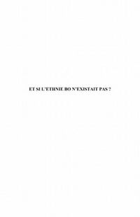 Produktbild: Et si l'ethnie Bo n'existait pas ?