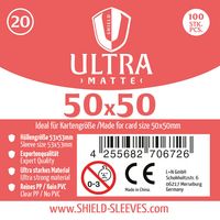 Produktbild: Shield Ultra Matte 20 - 100 Super Sleeves f&uuml;r Kartengr&ouml;&szlig;e 50x50 mm
