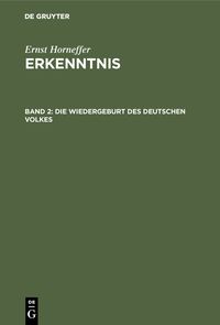 Produktbild: Die Wiedergeburt des deutschen Volkes