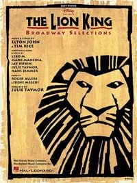Produktbild: The Lion King Broadway Selections Easy Piano Sheet Music Songbook for Kids, Beginners, and Musical Theater Fans Piano Vocal Arrangements from Disney Stage Musical for Home or Classroom Use