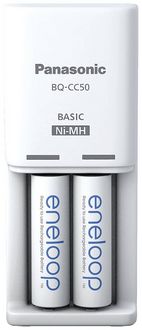 Produktbild: Panasonic Compact BQ-CC50 +2x eneloop AA Rundzellen-Ladeger&auml;t NiMH Micro (AAA), Mignon (AA)