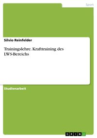 Produktbild: Trainingslehre - Krafttraining des LWS-Bereichs