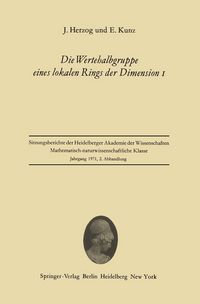 Produktbild: Die Wertehalbgruppe eines lokalen Rings der Dimension I