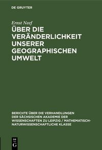 Produktbild: &Uuml;ber die Ver&auml;nderlichkeit unserer geographischen Umwelt