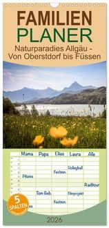 Produktbild: Familienplaner 2026 - Naturparadies Allg&auml;u - Von Oberstdorf bis F&uuml;ssen mit 5 Spalten (Wandkalender, 21 x 45 cm) CALVENDO