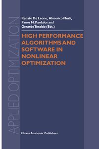 Produktbild: High Performance Algorithms and Software in Nonlinear Optimization