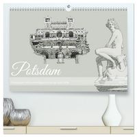 Produktbild: Potsdamer Sehensw&uuml;rdigkeiten in Ink und Farbe (hochwertiger Premium Wandkalender 2026 DIN A2 quer), Kunstdruck in Hochglanz
