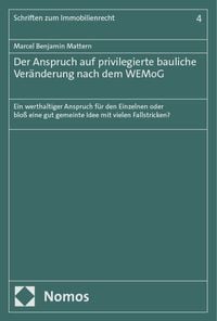 Produktbild: Der Anspruch auf privilegierte bauliche Ver&auml;nderung nach dem WEMoG