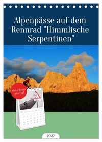 Produktbild: Tischplaner 2027 - Alpenp&auml;sse auf dem Rennrad "Himmlische Serpentinen" (A5 Tischkalender zum Aufstellen) CALVENDO