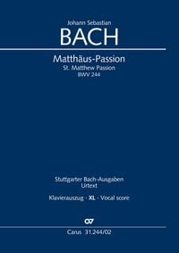 Produktbild: Matth&auml;us-Passion (Klavierauszug XL)