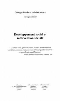 Produktbild: Developpement local et intervention sociale
