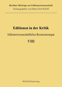Produktbild: Editionen in der Kritik 8