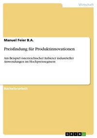 Produktbild: Preisfindung f&uuml;r Produktinnovationen