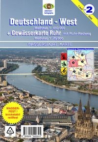 Produktbild: Wassersport-Wanderkarte / Deutschland-West mit Gew&auml;sserkarte Ruhr