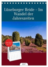 Produktbild: Tischplaner 2027 - L&uuml;neburger Heide - Im Wandel der Jahreszeiten (A5 Tischkalender zum Aufstellen) CALVENDO