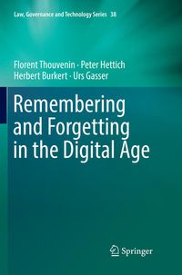 Produktbild: Remembering and Forgetting in the Digital Age