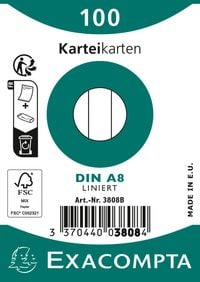 Produktbild: Karteikarten A8 weiss liniert