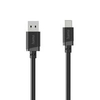 Produktbild: Hama USB-Ladekabel USB 2.0 USB-A Stecker, USB-C&reg; Stecker 0.5m Schwarz 00201818