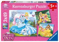 Produktbild: Puzzle Ravensburger Palace Pets - Belle, Cinderella und Rapunzel 3 X 49 Teile