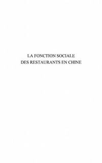 Produktbild: Fonction sociale des restaurants en chin