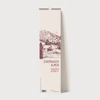 Produktbild: K&uuml;chenkalender 2027 &ndash; Chiemgauer Almen | Handgezeichneter Wandkalender mit 12 Almen | Illustrativer Monatskalender