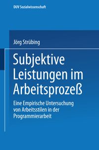 Produktbild: Subjektive Leistungen im Arbeitsproze&szlig;
