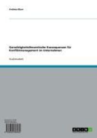 Produktbild: Gerechtigkeitstheoretische Konsequenzen f&uuml;r Konfliktmanagement im Unternehmen