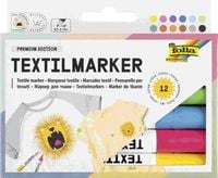 Produktbild: Folia Textilmaler, Farbstifte f&uuml;r Textilien 12er Set