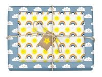 Produktbild: Geschenkpapier-Set f&uuml;r Kinder: Regenbogen, Sonne und Wolken