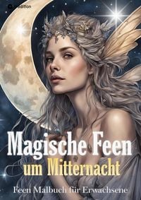 Produktbild: Feen Malbuch f&uuml;r Erwachsene Verzauberte Fantasy Magische Feen um Mitternacht - Ausmalbuch mit schwarzem Hintergrund