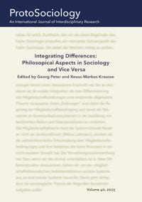 Produktbild: Integrating Differences: Philosopical Aspects in Sociology and Vice Versa