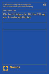 Produktbild: Die Rechtsfolgen der Nichterf&uuml;llung von Investorenpflichten