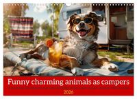 Produktbild: Funny charming animals as campers (Wall Calendar 2026 DIN A3 landscape), CALVENDO 12 Month Wall Calendar