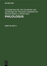 Produktbild: Philologus. Band 119, Heft 2