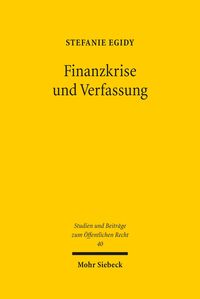 Produktbild: Finanzkrise und Verfassung