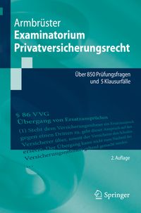 Bild vom Artikel Examinatorium Privatversicherungsrecht vom Autor Christian Armbrüster