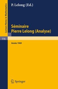 Produktbild: S&eacute;minaire Pierre Lelong (Analyse). Ann&eacute;e 1969