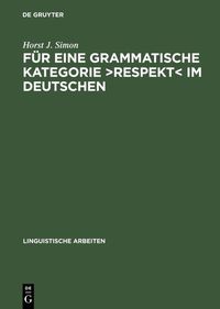 Produktbild: F&uuml;r eine grammatische Kategorie >Respekt< im Deutschen