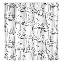 Produktbild: Anti-Schimmel Duschvorhang Mod. Faces, Textil (Polyester), 180 x 200 cm, wasserabweisend, waschbar
