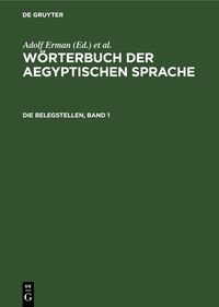 Produktbild: Die Belegstellen, Band 1